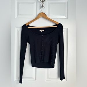 Madewell Ribbed Cardigan Crop Tee